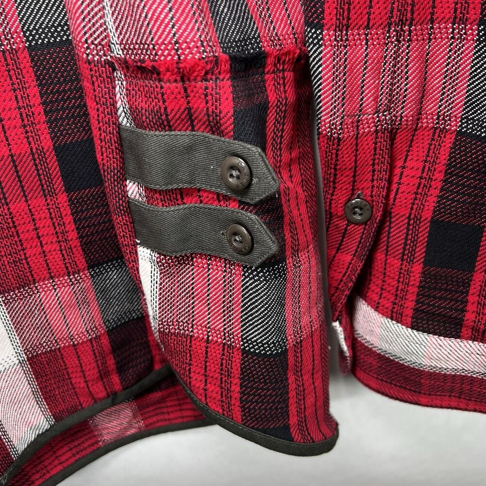 Parish Nation Button Up Flannel Shirt Men 3XL Red Black Plaid Heavyweight Cotton - Picture 13 of 13